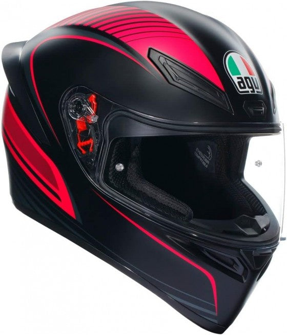 CASCO AGV K1 S WARMUP BLACK/PINK - CASCO MOTO INTEGRALE E2206