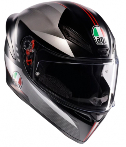 AGV K1 S LAP HELMET MATT BLACK/GREY/RED - FULL FULL MOTORCYCLE HELMET E2206