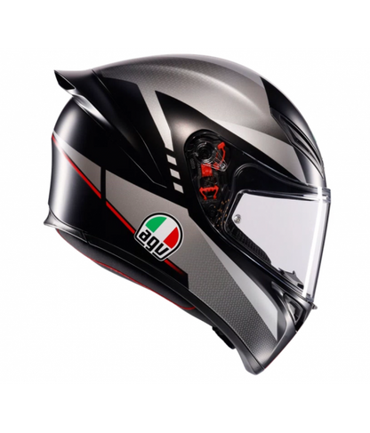 CASCO AGV K1 S LAP MATT BLACK/GREY/RED - CASCO MOTO INTEGRALE E2206