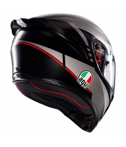 CASCO AGV K1 S LAP NEGRO MATE/GRIS/ROJO - CASCO INTEGRAL PARA MOTO E2206