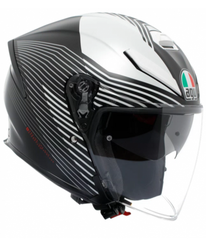 AGV K5 JET EVO CONTROL HELMET MATT BLACK/WHITE - JET MOTORCYCLE HELMET E2206