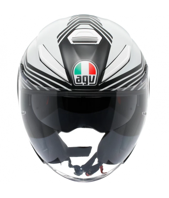 CASCO AGV K5 JET EVO CONTROL MATT BLACK/WHITE - CASCO MOTO JET E2206