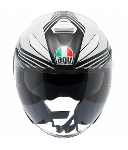 AGV K5 JET EVO CONTROL HELMET MATT BLACK/WHITE - JET MOTORCYCLE HELMET E2206