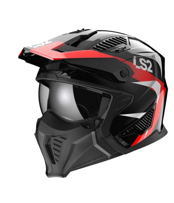 Motorcycle Jet Helmet Ls2 OF606 DRIFTER TRIALITY RED