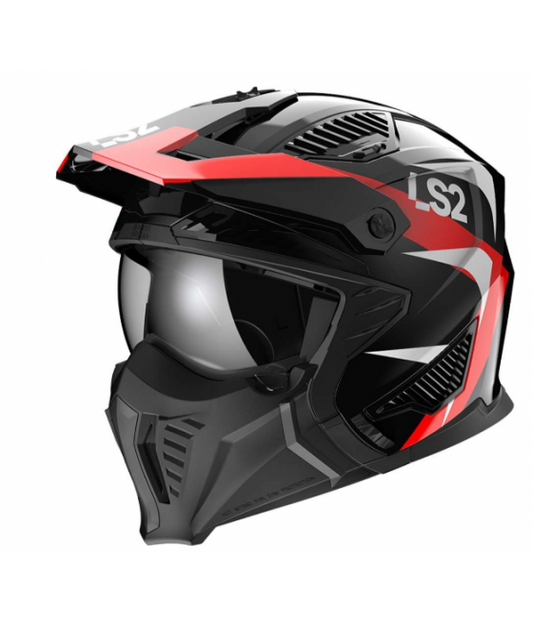 Casco de moto jet LS2 OF606 DRIFTER TRIALITY RED