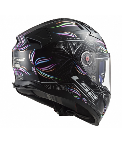 Full Face Motorcycle Helmet Ls2 VECTOR II Tropical Black White