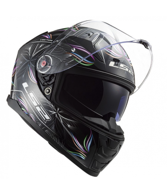 Full Face Motorcycle Helmet Ls2 VECTOR II Tropical Black White