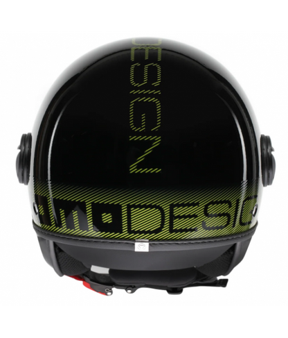 Casco MOMO DESING moto jet FGTR CLASSIC Mono E2206 STRIPES BLACK / YELLOW FLUO