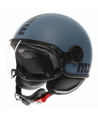 Casco MOMO DESING moto jet FGTR CLASSIC Mono E2206 MATT DUSTY / BLUE