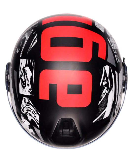 ETERES HISTORY NEGRO MATE/BLANCO/ROJO - CASCO AGV MOTO JET E2206