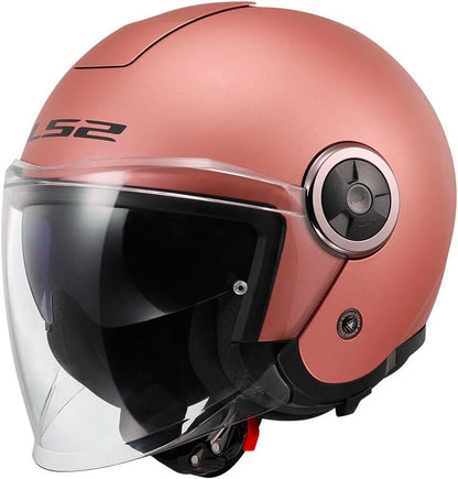 LS2, Casco Moto Jet CLASSY SOLID Gold Pink ROSA