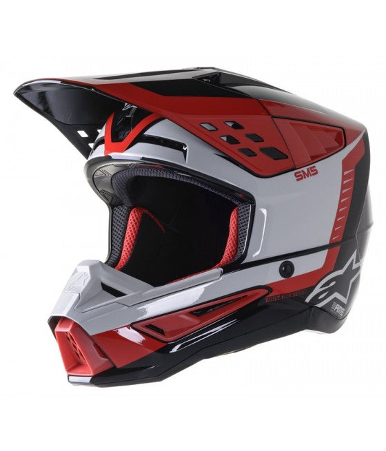 Casco Alpinestars SM5 Beam Negro Rojo