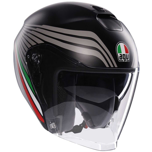 Casco Moto Jet AGV IRIDES BOLOGNA Negro Mate Tricolor