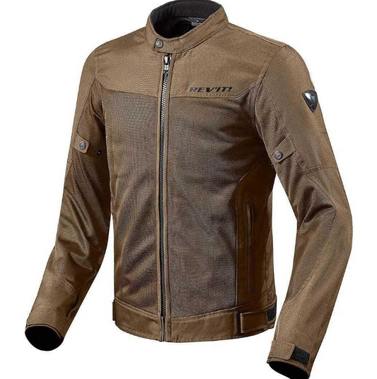 Chaqueta perforada de moto de verano Revit Eclipse Marrón