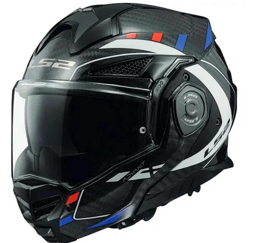 Casco Modulare Carbonio Ls2 FF901 Advant X Future Bianco Blu Rosso Lucido