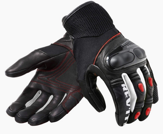 Rev'it Metric black neon red gloves