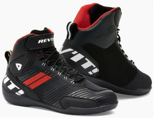 Zapatos de moto Rev'it G-Force negros y rojos neón