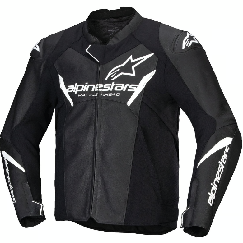 CHAQUETA DE CUERO ALPINESTARS FASTER V3 NEGRA/BLANCA