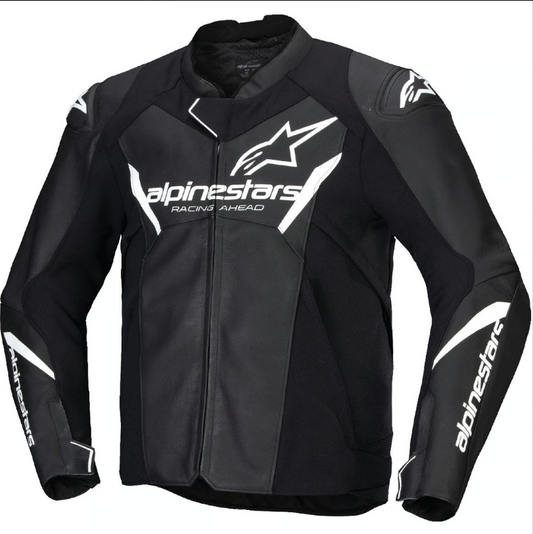 GIACCA ALPINESTARS FASTER V3 PELLE BLACK/WHITE