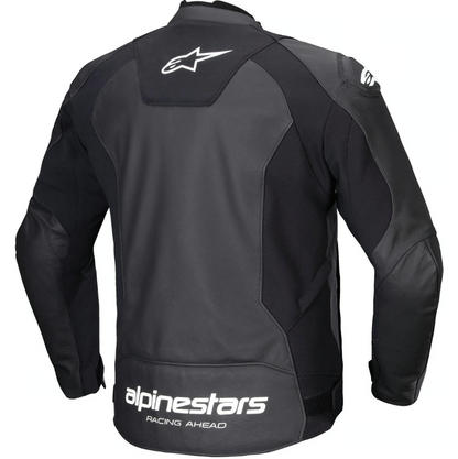 CHAQUETA DE CUERO ALPINESTARS FASTER V3 NEGRA/BLANCA