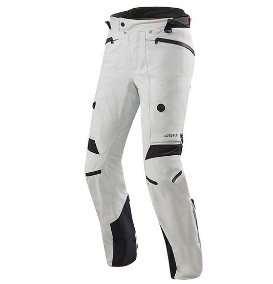 Pantalones de moto de tela Touring en color negro plateado estándar Rev'it POSEIDON 2 GTX