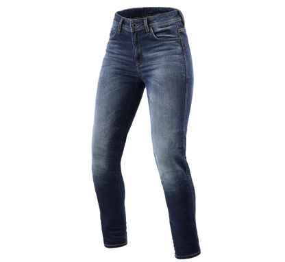 Vaqueros de moto para mujer Rev'it MARLEY Ladies SK lavados en azul medio