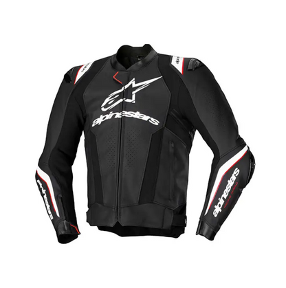 Giubbotto Moto Pelle Alpinestars MISSILE V3 Nero Bianco Rosso Fluo