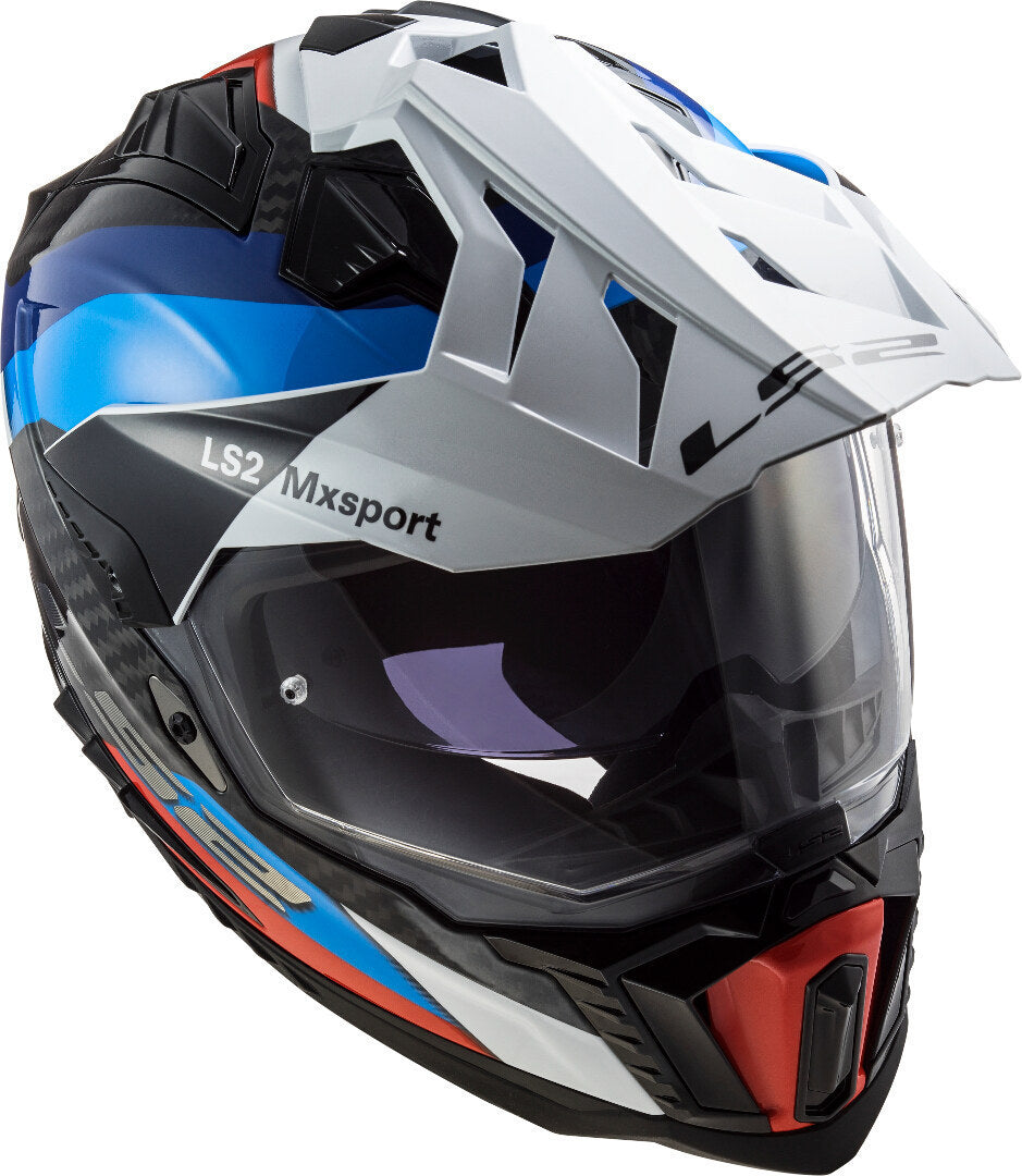 Casco Integrale Touring Carbonio Ls2 MX701 Explorer Frontier Nero Blu Lucido
