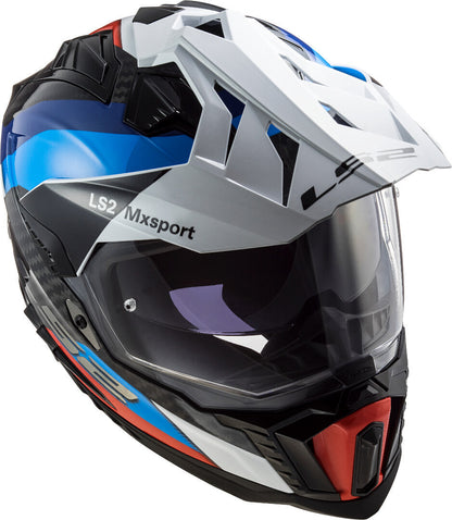 Casco Integrale Touring Carbonio Ls2 MX701 Explorer Frontier Nero Blu Lucido