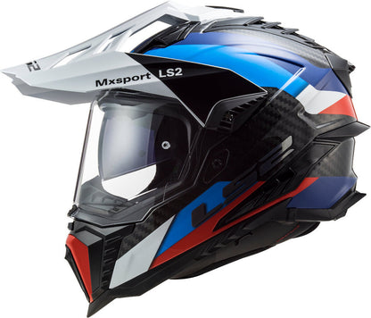 Casco Integrale Touring Carbonio Ls2 MX701 Explorer Frontier Nero Blu Lucido
