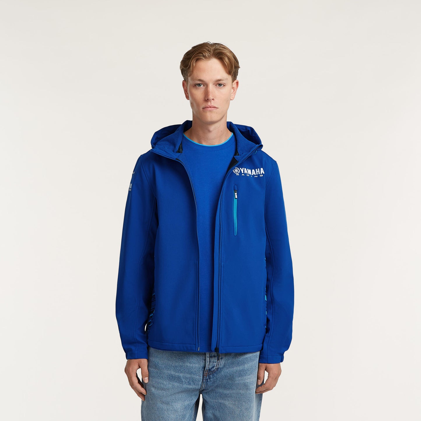 Giacca Yamaha Originale QMB-26FK1-E0 Softshell Paddock Blue Team Uomo