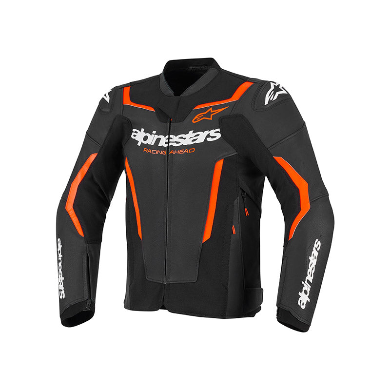 Giacca Moto Pelle Alpinestars GP Force V2 Nero Rosso Fluo