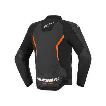 Giacca Moto Pelle Alpinestars GP Force V2 Nero Rosso Fluo