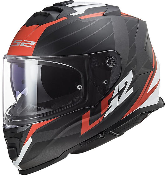 LS2 FF800 STORM Nerve Double Visor Full Face Motorcycle Helmet Matte Black/Red