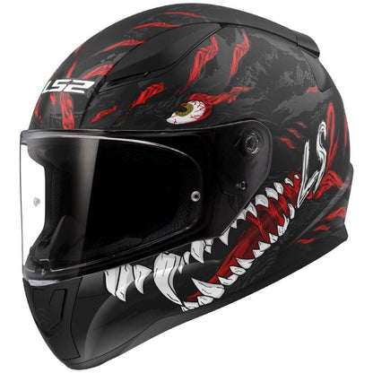 Casco Integrale Moto Ls2 FF353 RAPID 2 Kaiju Nero Opaco Rosso Bianco