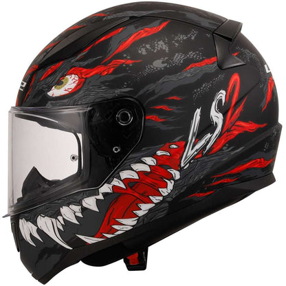 Casco Integrale Moto Ls2 FF353 RAPID 2 Kaiju Nero Opaco Rosso Bianco
