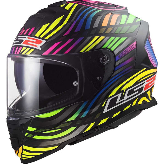 LS2 FF800 STORM 2 POWER Full Face Motorcycle Helmet, Matte Black, Rainbow