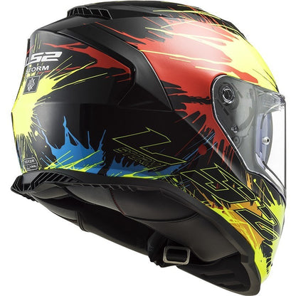 LS2 FF800 STORM Drop Full Face Motorcycle Helmet Black Yellow Red