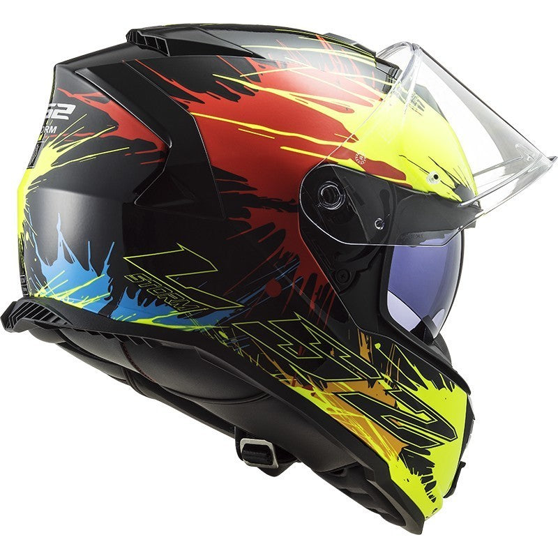 LS2 FF800 STORM Drop Full Face Motorcycle Helmet Black Yellow Red