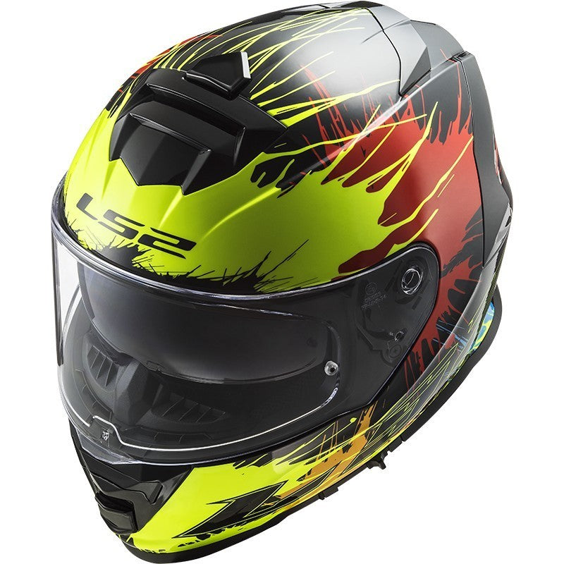 LS2 FF800 STORM Drop Full Face Motorcycle Helmet Black Yellow Red