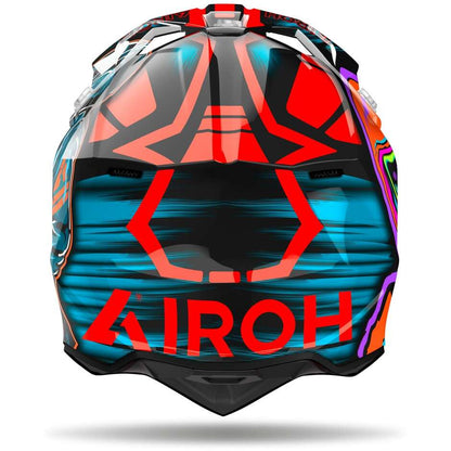 Casco Moto Cross Enduro Airoh WRAAAP CYBER Arancio
