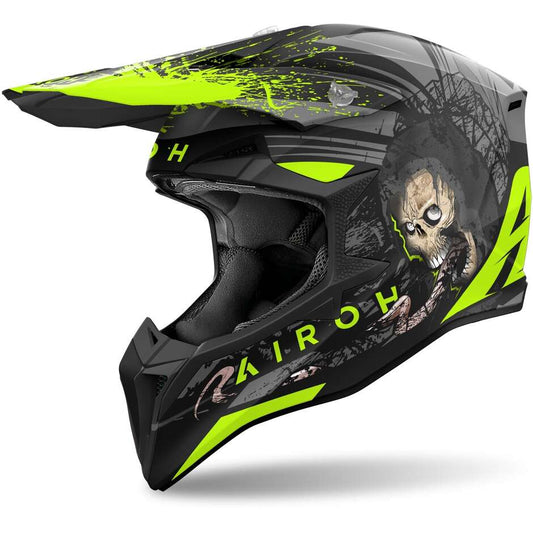 Casco Moto Cross Enduro Airoh WRAAAP DARKNESS Opaco
