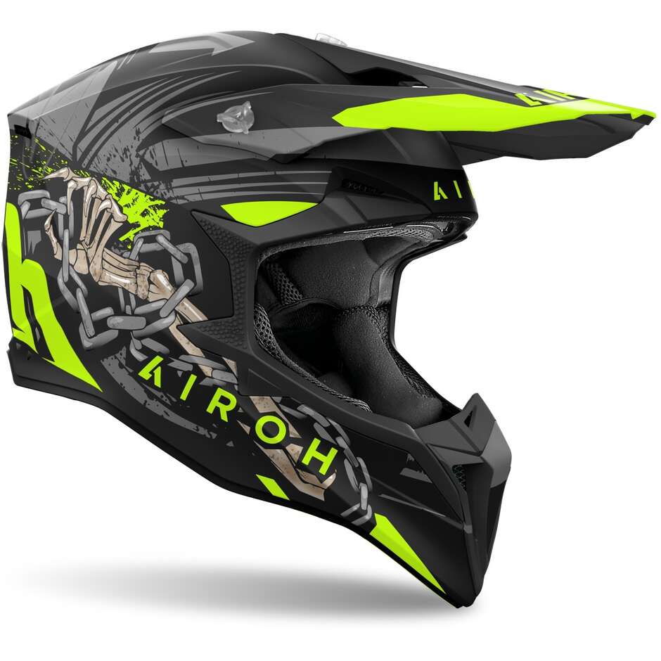 Casco Moto Cross Enduro Airoh WRAAAP DARKNESS Opaco
