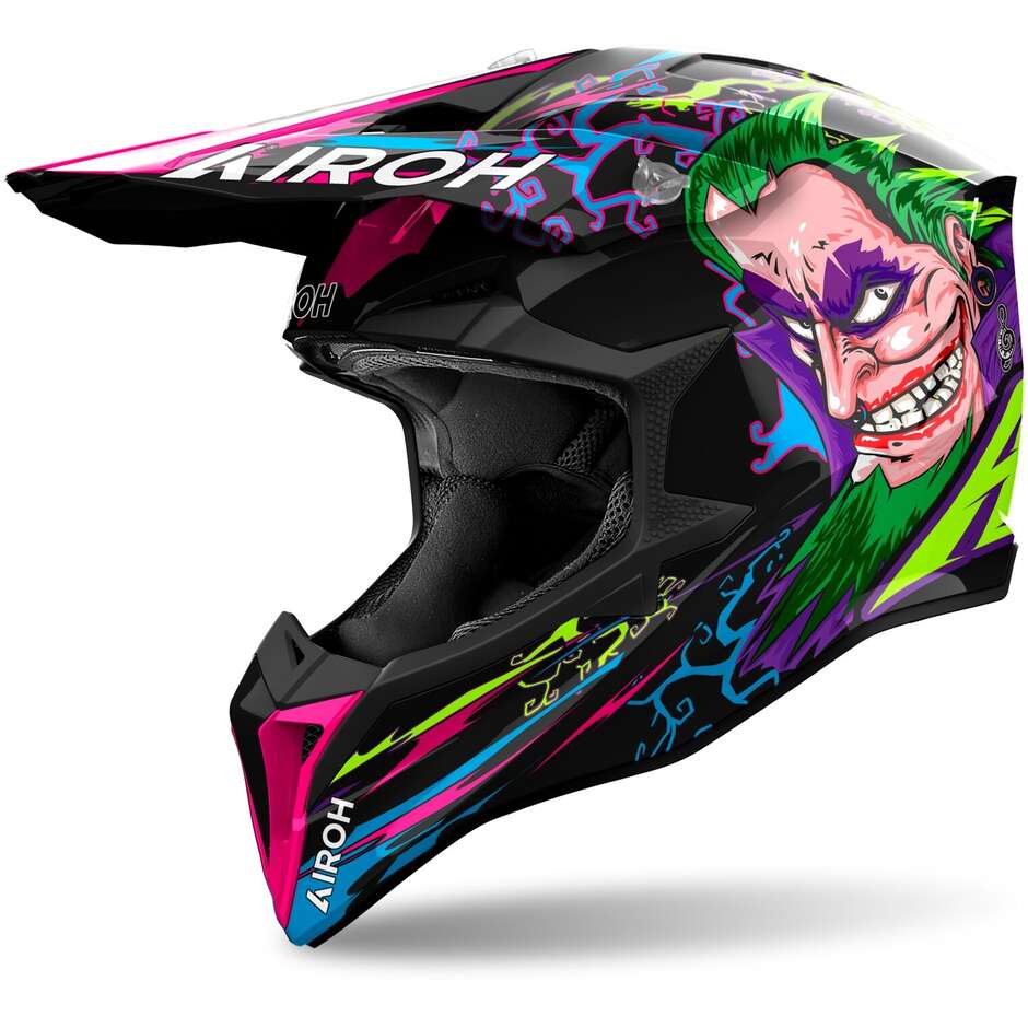 Casco Moto Cross Enduro Airoh WRAAAP MUSIC Lucido