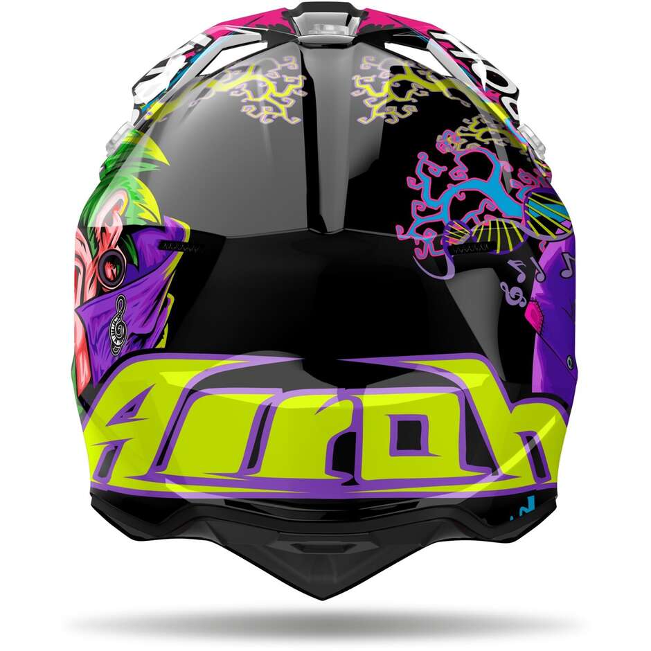 Casco Moto Cross Enduro Airoh WRAAAP MUSIC Lucido