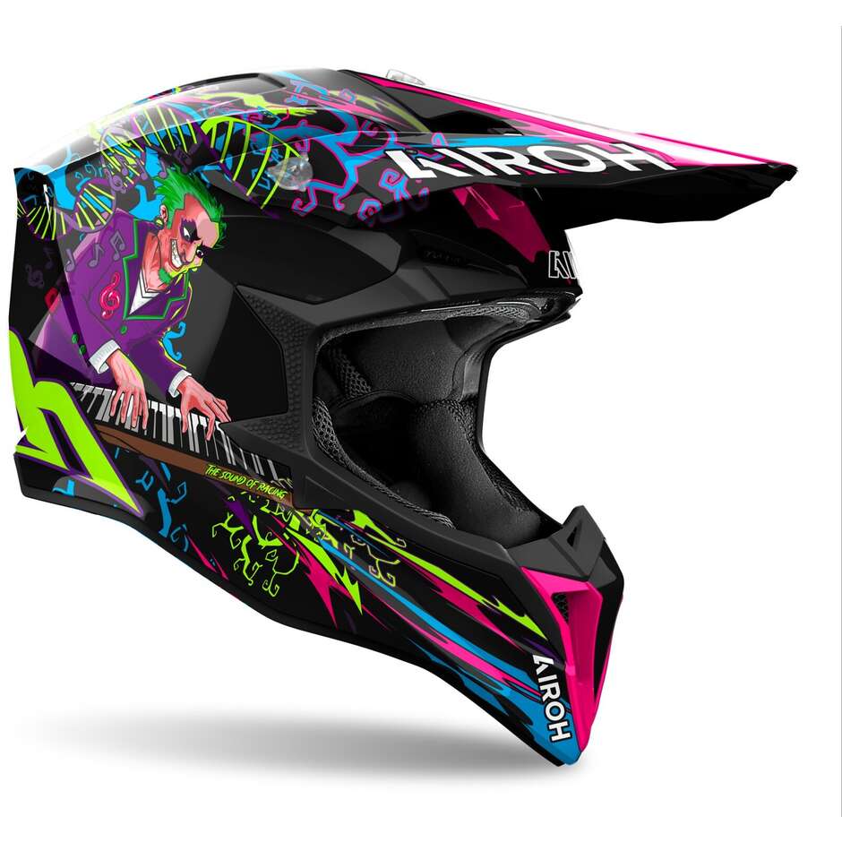 Casco Moto Cross Enduro Airoh WRAAAP MUSIC Lucido