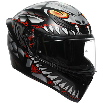 Casco Moto Integrale Agv K1 S LYZARD Opaco Nero Grigio Rosso