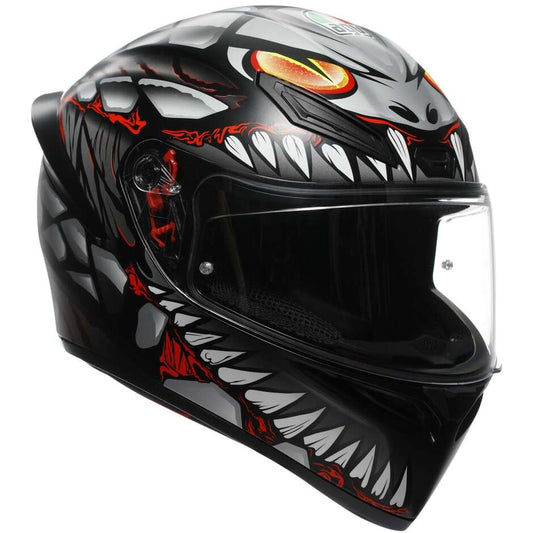 Casco Moto Integrale Agv K1 S LYZARD Opaco Nero Grigio Rosso