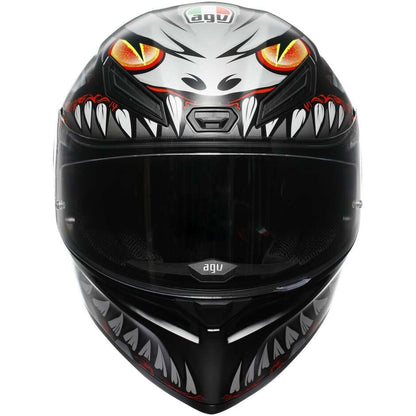 Casco Moto Integrale Agv K1 S LYZARD Opaco Nero Grigio Rosso