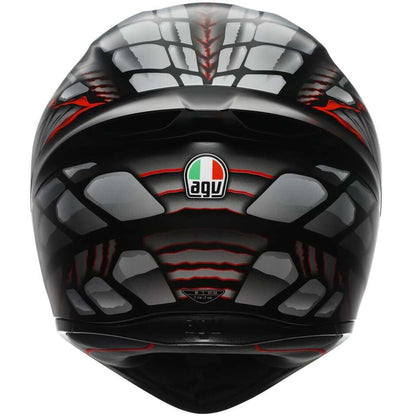 Casco Moto Integrale Agv K1 S LYZARD Opaco Nero Grigio Rosso